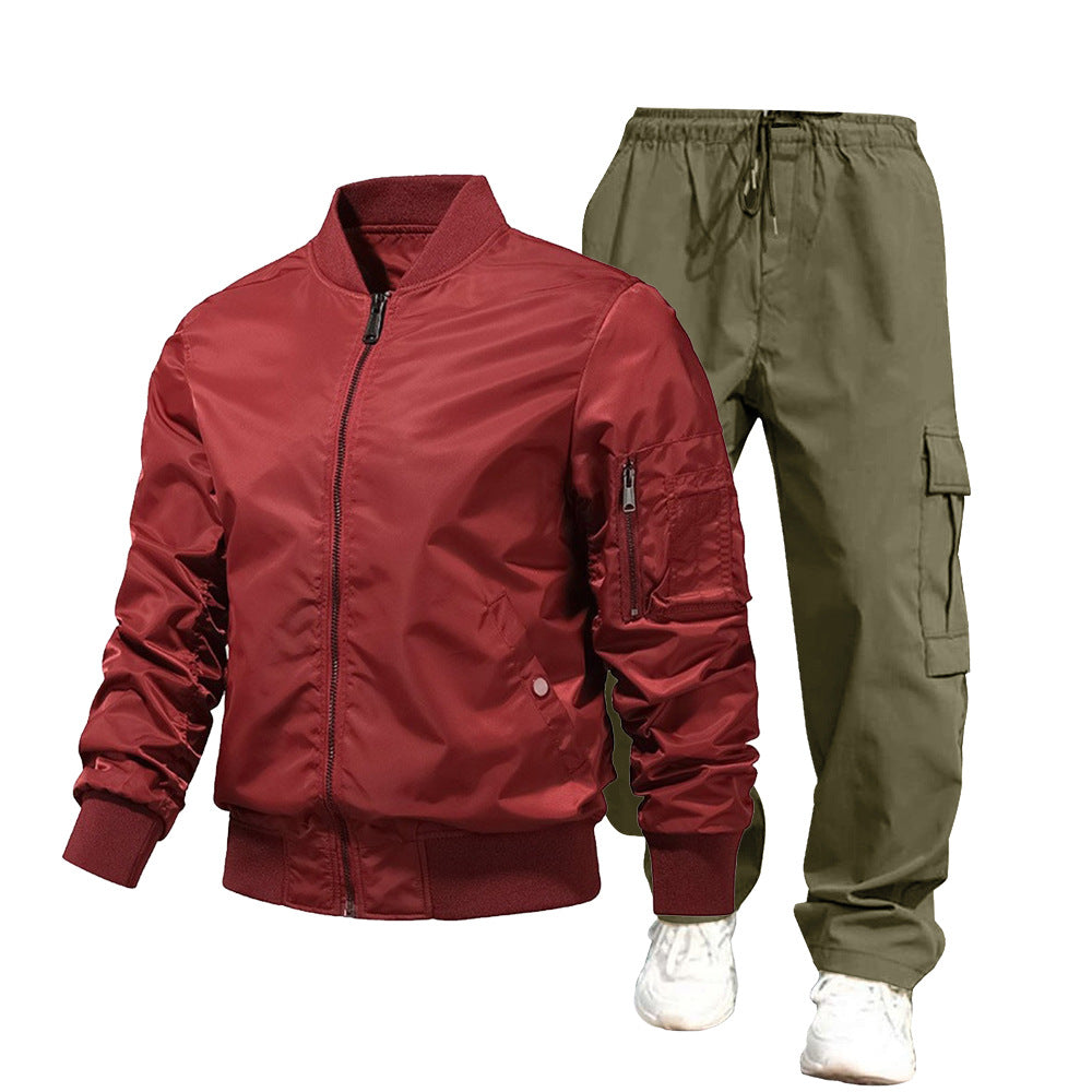 Herren urbane Bomberjacke und Cargo-Hosen Set Drune