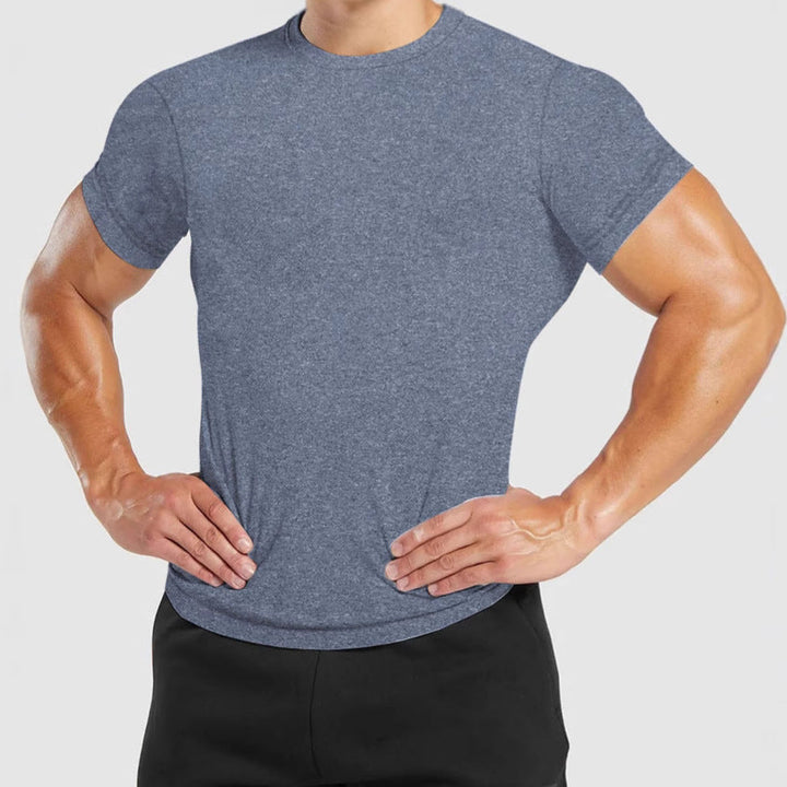 Herren nan tailliertes Rundhals-Leistungsshirt mit elastischem Seitenkeil und flachen Nähten Drune