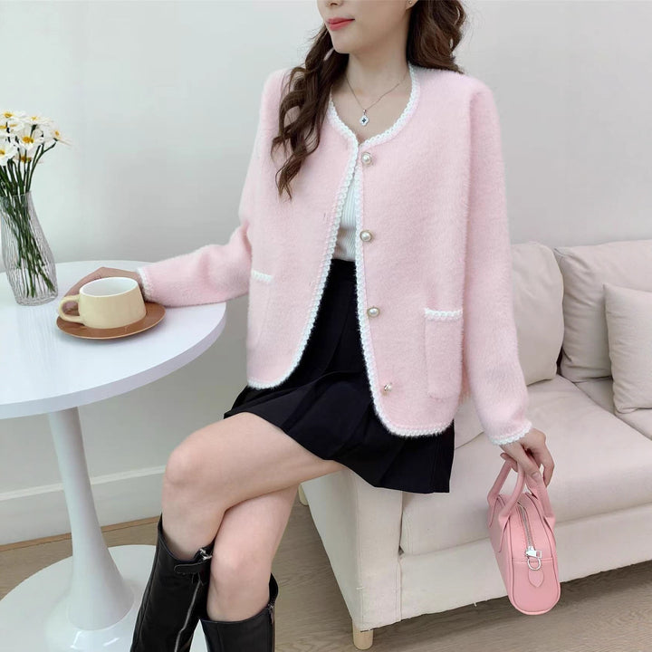 Damen Elegante Strickjacke mit dekorativer Knopfleiste und Taschen Drune