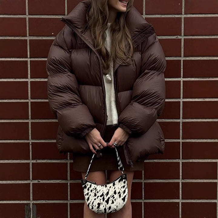 Damen Steppjacke im oversized Schnitt mit hohem Kragen und Taschen Drune