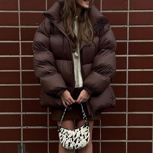 Damen Steppjacke im oversized Schnitt mit hohem Kragen und Taschen Drune