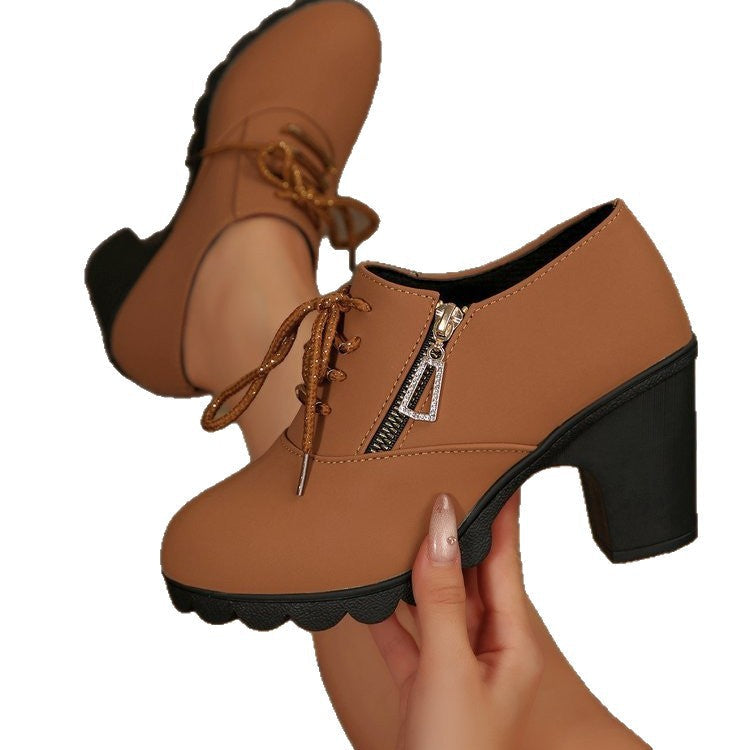 Damen Schnür-Pumps mit glitzernden Akzenten und rutschfester Sohle Drune