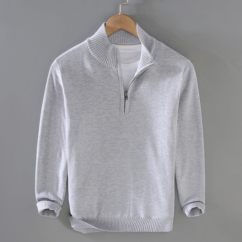 Herren komfortabler Pullover mit modernem Stehkragen und dezenter Reißverschlussöffnung Drune