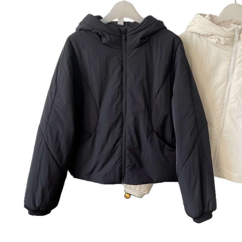 Damen Kurz geschnittene leichte Thermo-Kapuzenjacke mit Oversize-Silhouette Drune