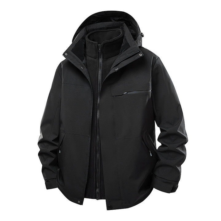 Herren Wasserdichte Outdoor-Jacke mit verstellbarer Kapuze Drune