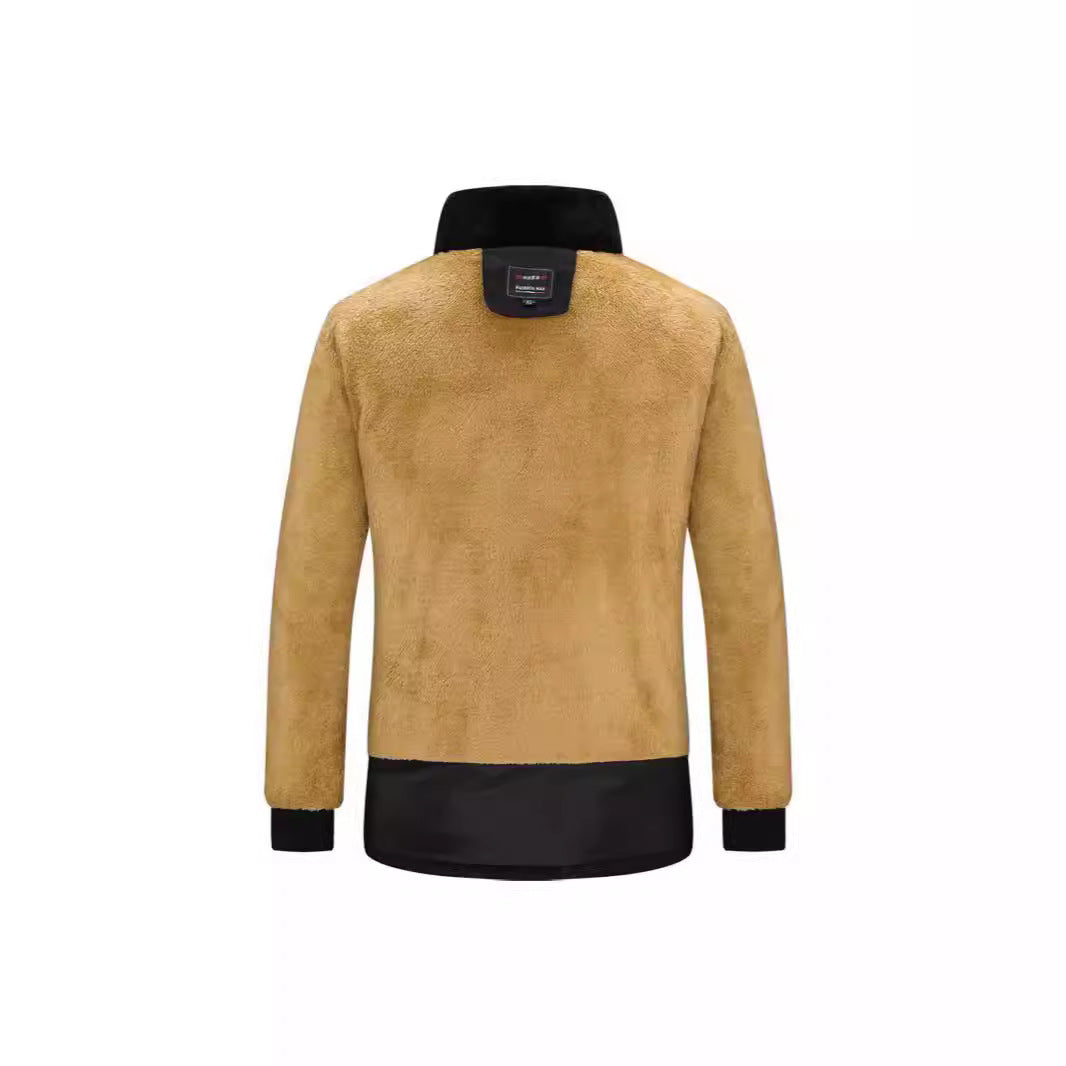 Herren Wattierter Parka mit durchgehendem Teddyfutter abnehmbarer Kapuze und Multifachtaschen Drune