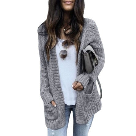 Damen Grobstrick-Cardigan mit tiefen Taschen und stilvollem Schnitt Drune