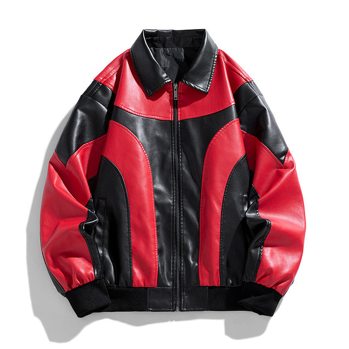 Herren Sportliche Lederjacke Drune