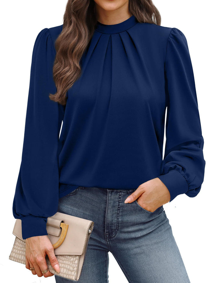 Damen elegante Bluse mit Puffärmeln Drune