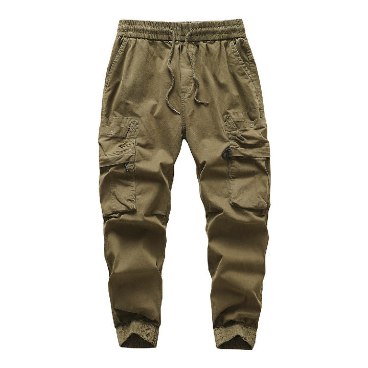 Herren Robust-Canvas Cargo-Jogger mit elastischem Komfortbund, Sicherheits-Pattentaschen und Knieabnähern Drune