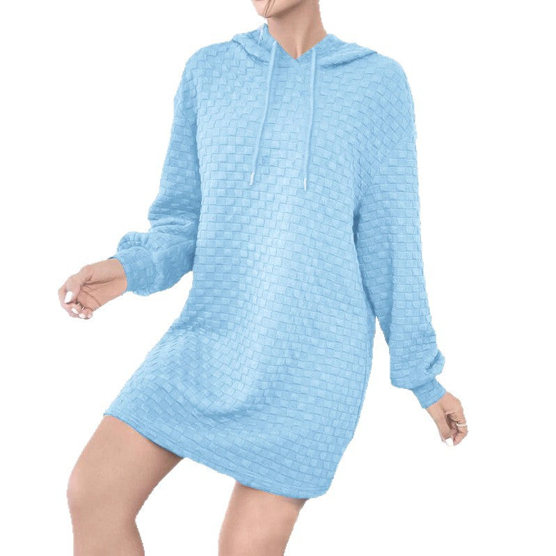 Damen Kapuzenkleid aus strukturiertem Material Drune