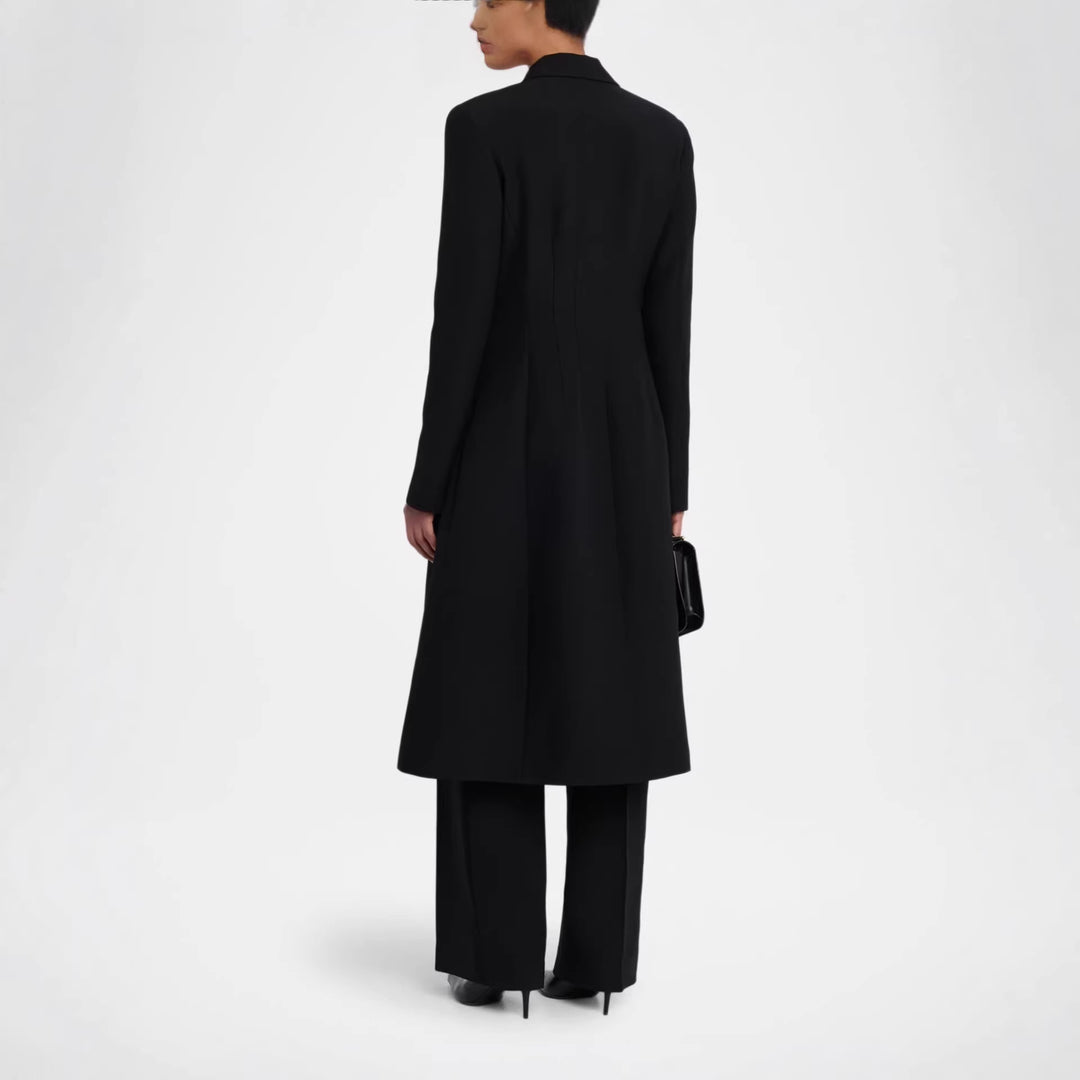 Damen Taillierter Abendlicher Mantel-Blazer mit Satinrevers und schlanker Silhouette Drune