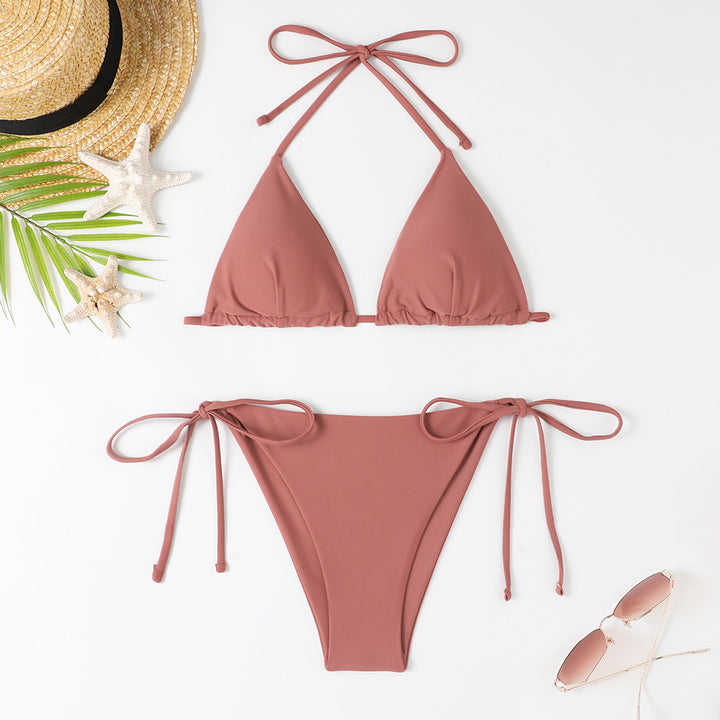 Damen Triangel-Bikini mit verstellbaren Bindebändern und raffinierten Details Drune