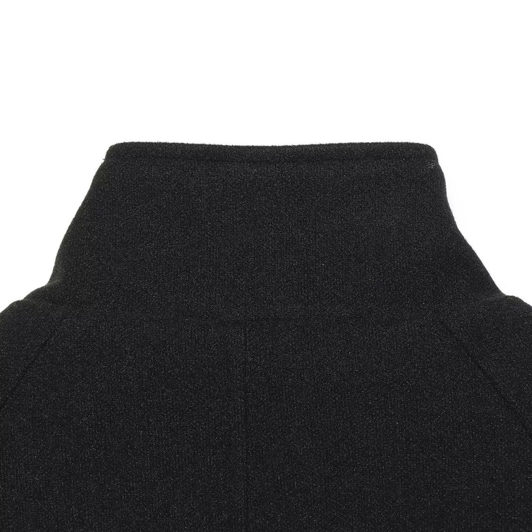 Damen Kurzer Doppelreihiger Wollmix-Cape‑Mantel mit hohem Stehkragen Drune