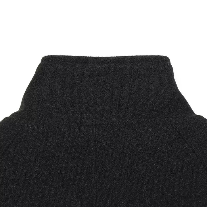Damen Kurzer Doppelreihiger Wollmix-Cape‑Mantel mit hohem Stehkragen Drune