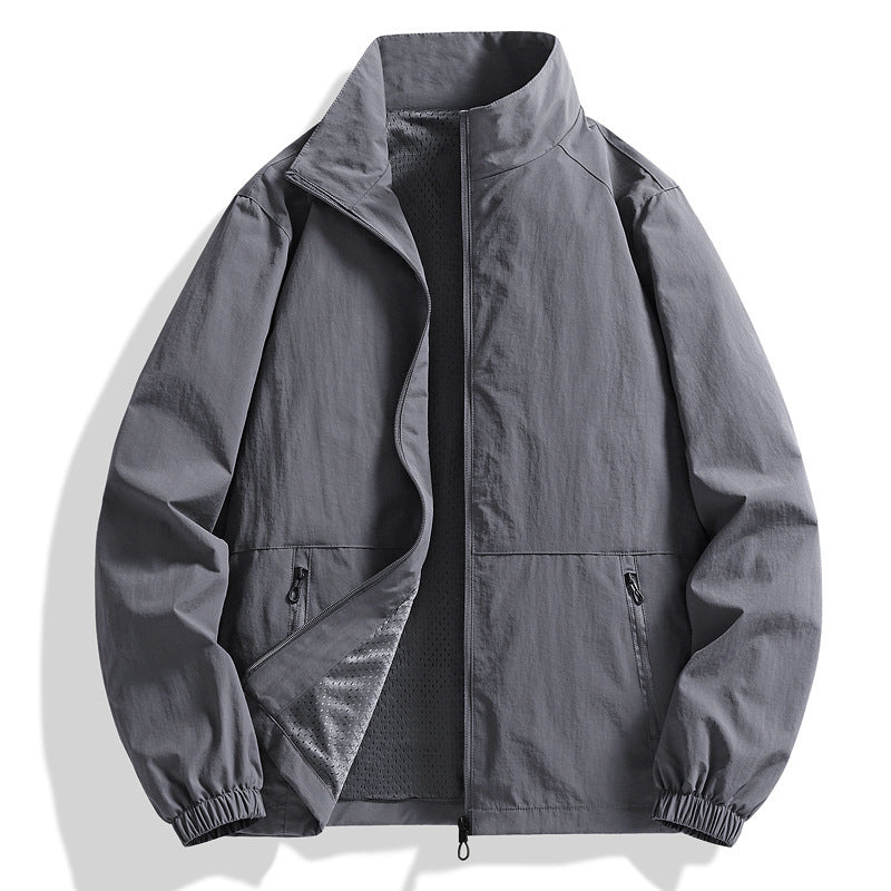 Herren Leichte Windjacke mit hohem Kragen Drune