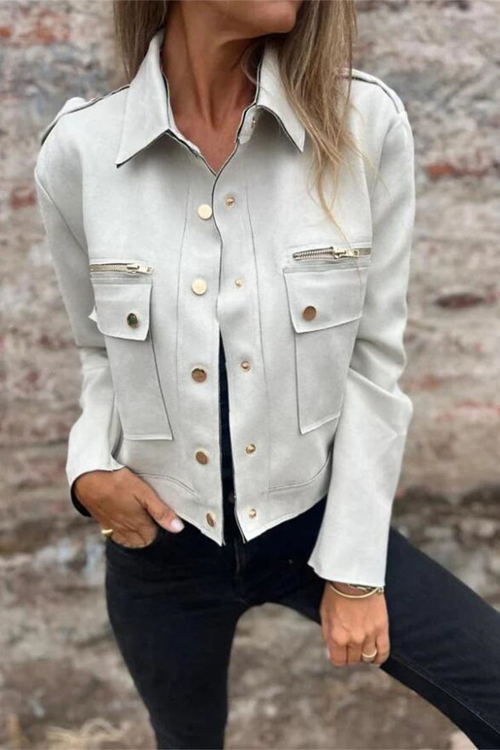 Drune | Metallreißverschluss Revers Langarmjacke