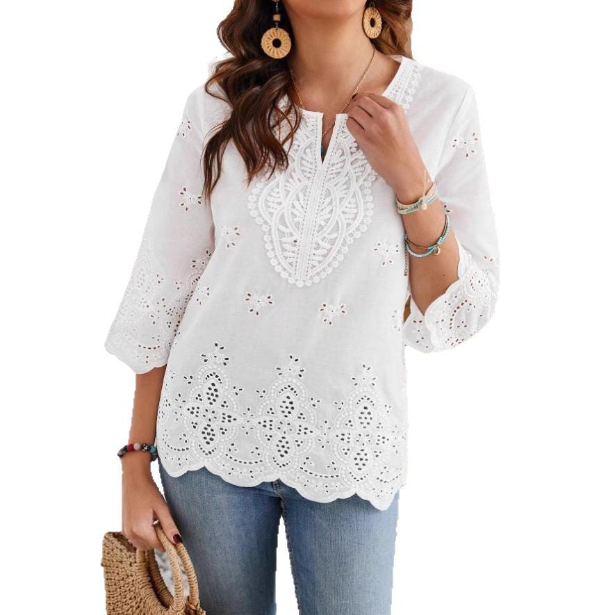 Damen Spitzenbluse Drune