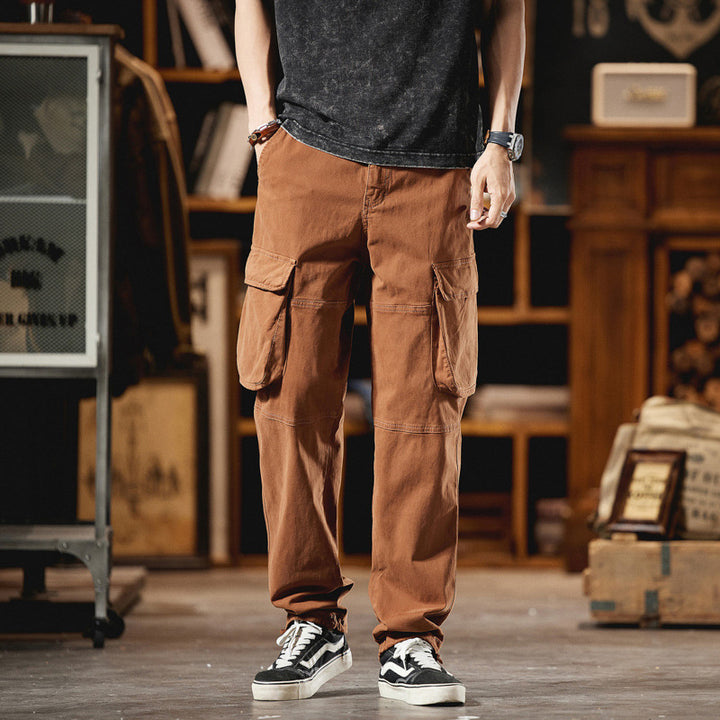 Herren Cargo-Hose im Utility-Look mit Knieabnähern und großen Klappentaschen Drune