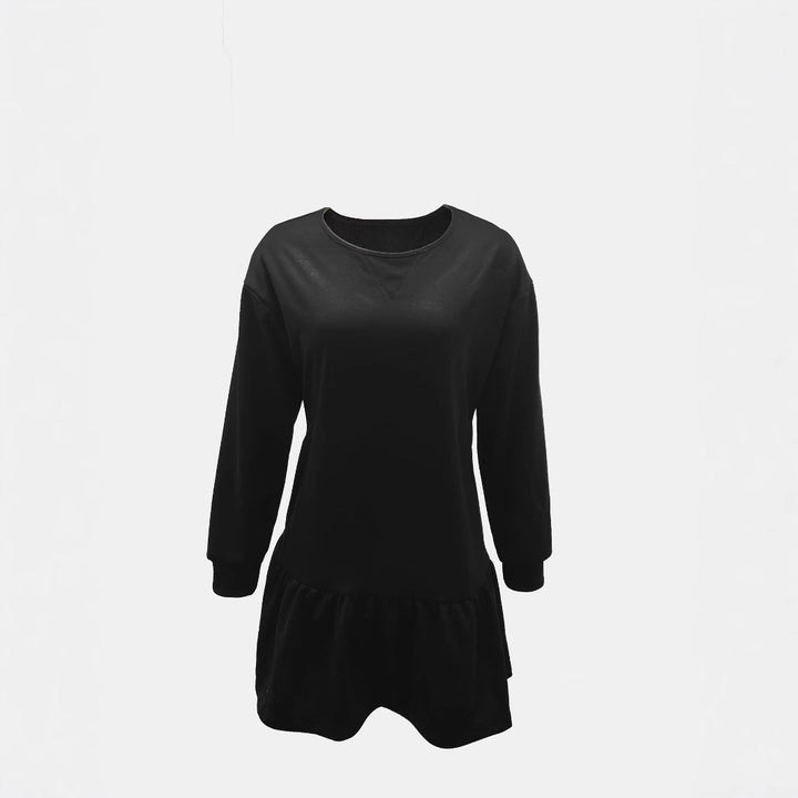 Damen lässiges Kleid mit weitem Schnitt und voluminösen Ärmeln Drune