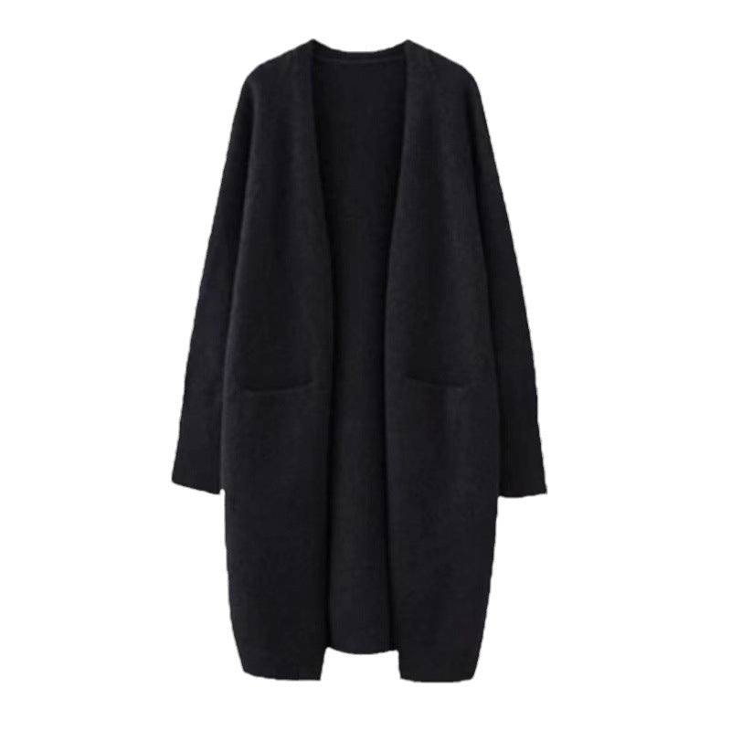 Damen Oversized Strickmantel mit Taschen und lässigem Schnitt Drune