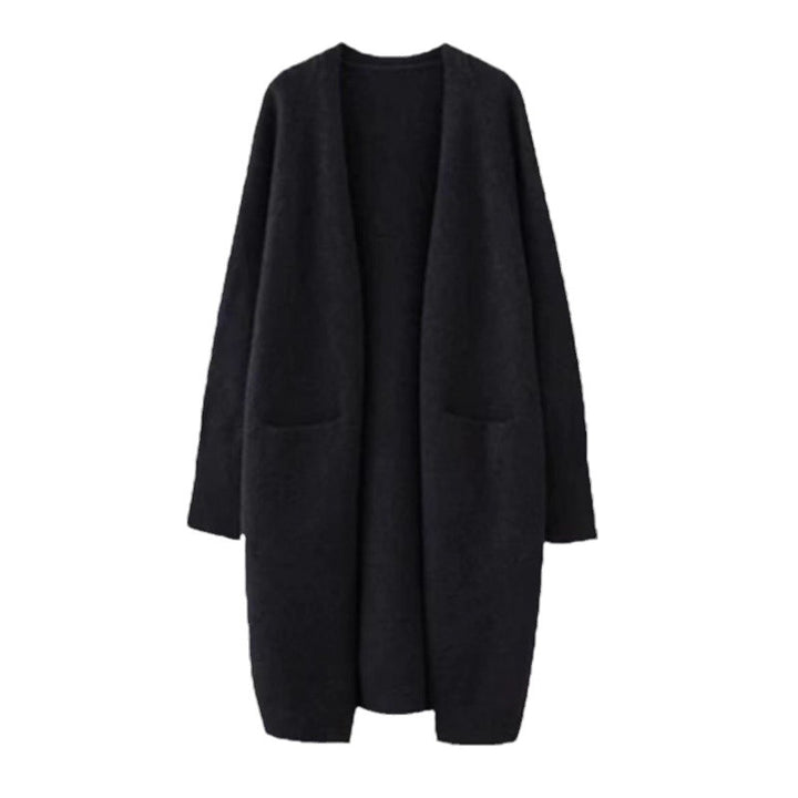 Damen Oversized Strickmantel mit Taschen und lässigem Schnitt Drune