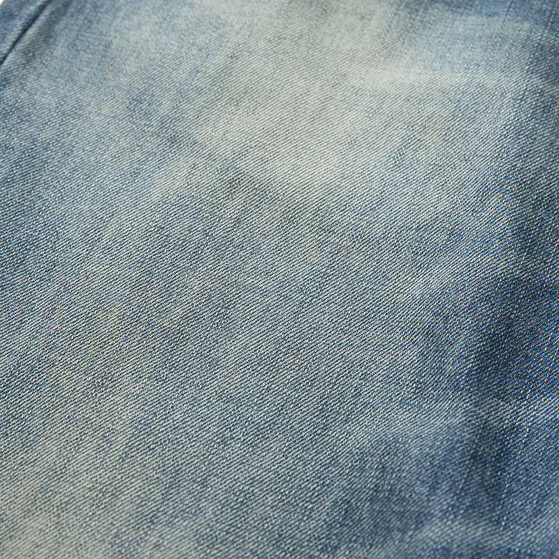 Damen Weite High‑Waist Relaxed Denim-Jeans mit Used‑Look Drune