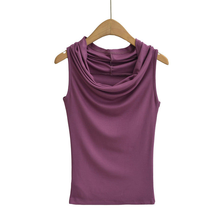 Damen ärmelloses Cowl-Top aus weichem, elastischem Material Drune
