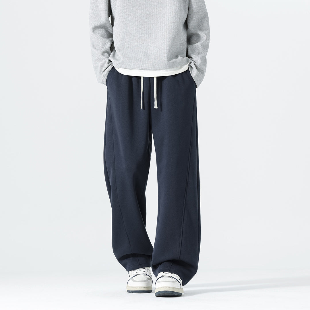 Herren Extraweite Sweatpants im Palazzo‑Look mit Tunnelzugbund und Seitentaschen Drune