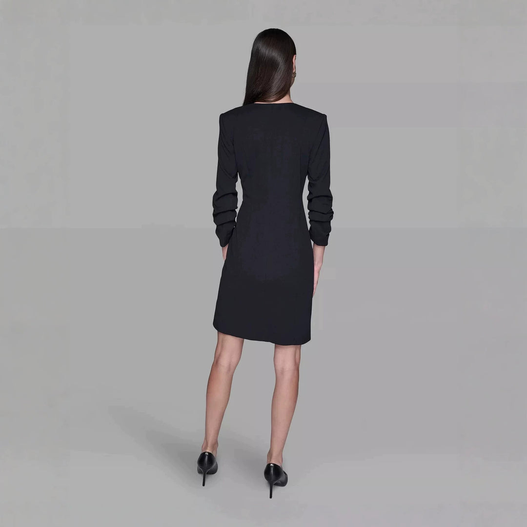 Damen Doppelreihiges Blazerkleid mit kontrastierendem Schalkragen Drune