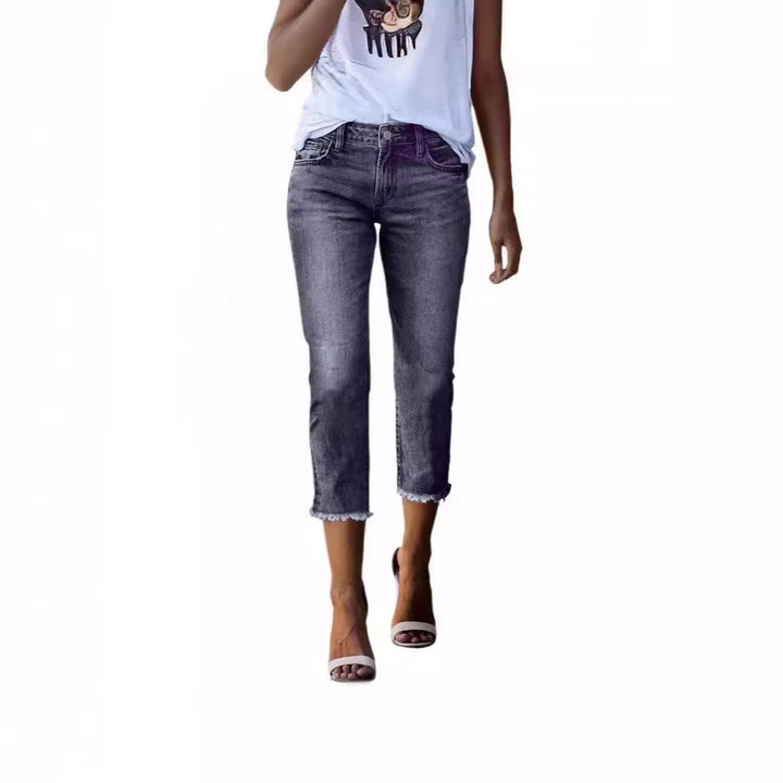Damen zeitlose Jeans im modernen Schnitt mit cropped Bein Drune