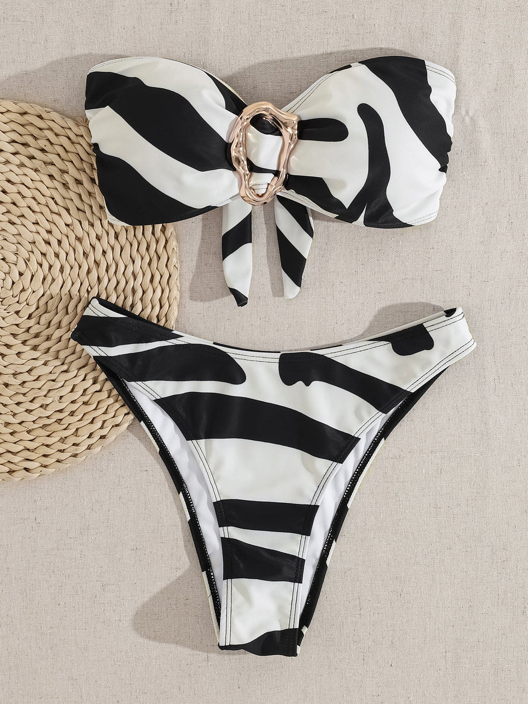 Damen Bandeau-Bikini mit elegantem Verschluss und modischem Design Drune