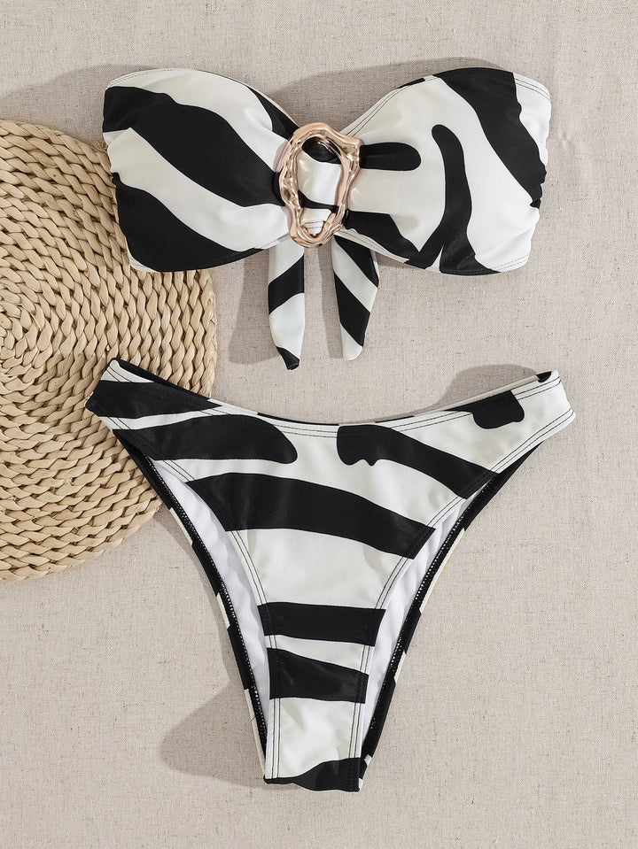Damen Bandeau-Bikini mit elegantem Verschluss und modischem Design Drune