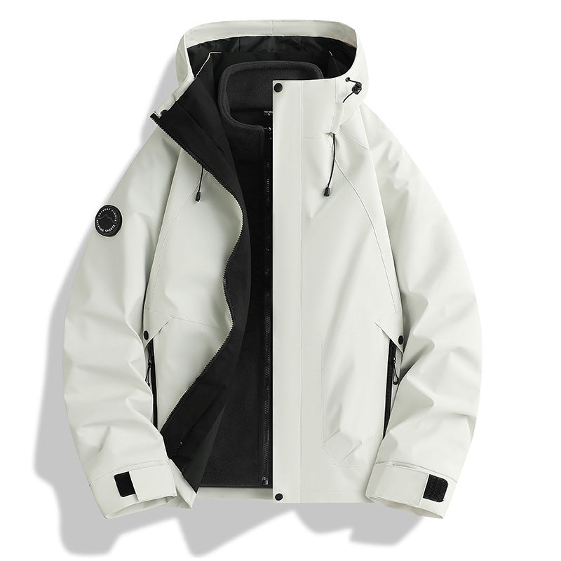 Herren wasserdichte Softshelljacke mit Kapuze und Fleece-Innenfutter Drune