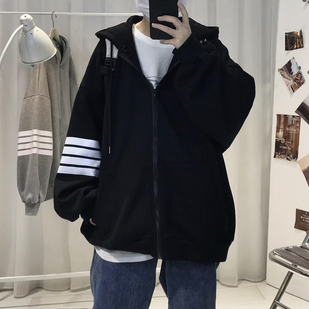 Unisex Bequeme Oversized Kapuzenjacke mit strukturiertem Design Drune