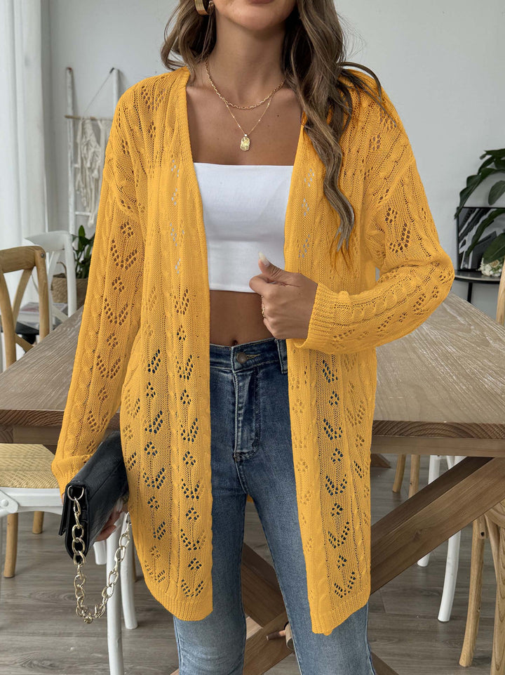 Damen leichte Strickjacke im eleganten Lochmuster Drune