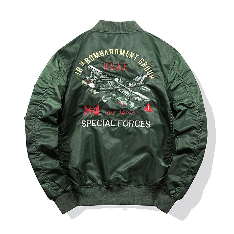 Herren Bomberjacke mit dekorativen Patch‑Applikationen, MA‑1‑Inspiriertes Utility‑Design Drune
