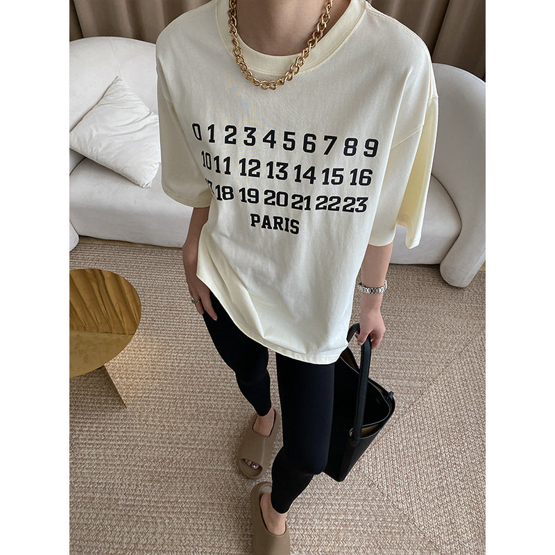 Damen lässiges T-Shirt mit modischem Aufdruck und komfortablem Rundhalsausschnitt Drune