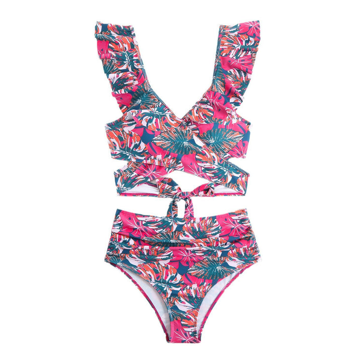 Damen Stilvolles Wickel-Bikini-Set mit Rüschendetails Drune