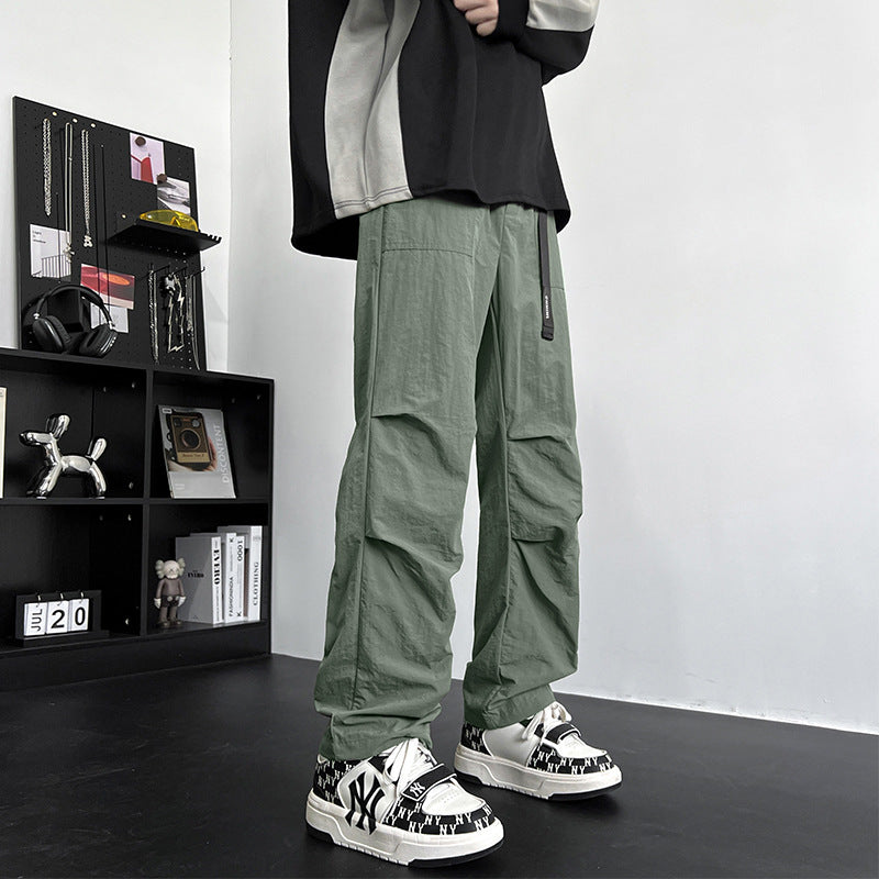 Herren Locker sitzende Nylon‑Cargohose mit Utility‑Gurtband und geradem Bein Drune