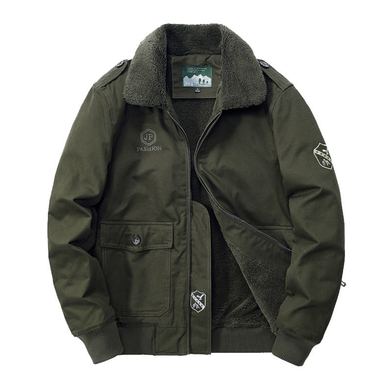 Herren Modische Übergangsjacke mit Teddy-Futter Drune