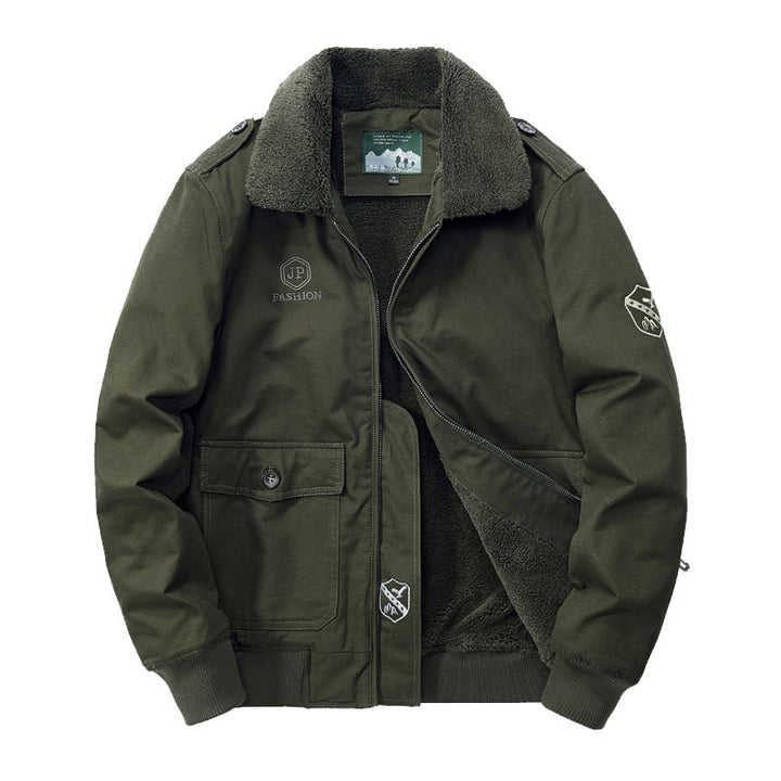 Herren Modische Übergangsjacke mit Teddy-Futter Drune