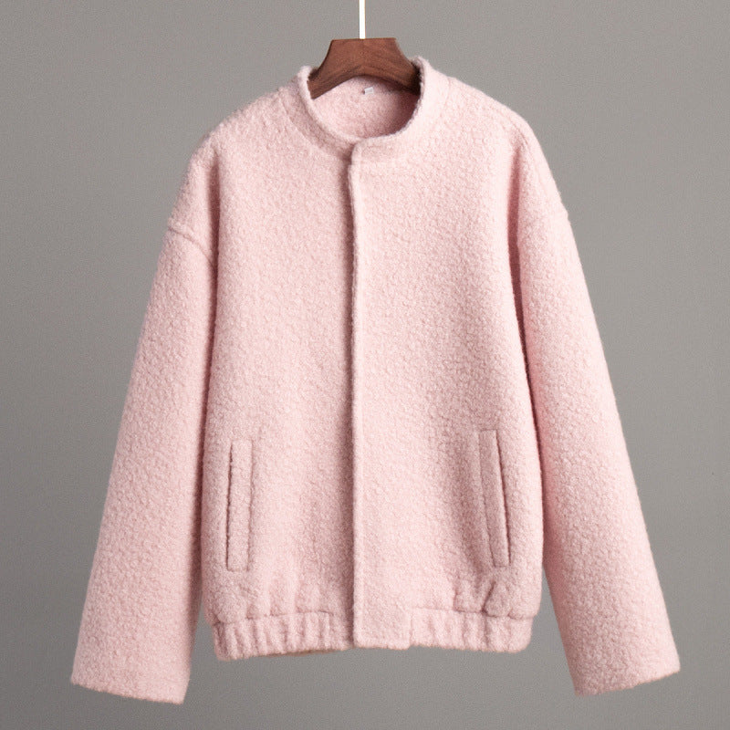 Damen Flauschige Kapuzenjacke aus Teddyfell mit seitlichen Taschen Drune