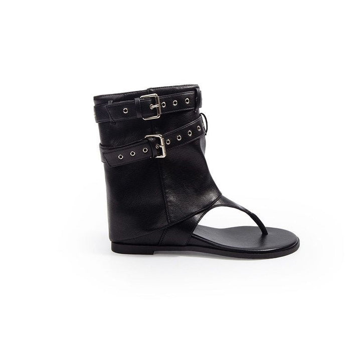 Damen offene Sandalen mit modischen Schnallen Drune