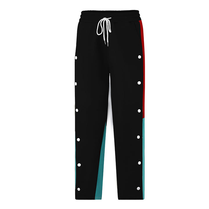Herren Sportliche Freizeithose mit Knöpfen und elastischem Bund Drune