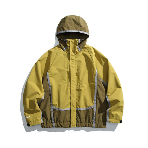 Unisex Wasserabweisende technische Kapuzenjacke mit Reflektorpaspeln und elastischem Saum Drune