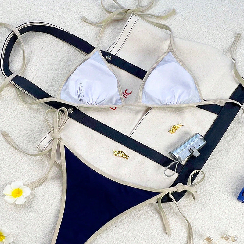 Damen Bikini mit modernem Schnitt und verspielten Bindebändern Drune