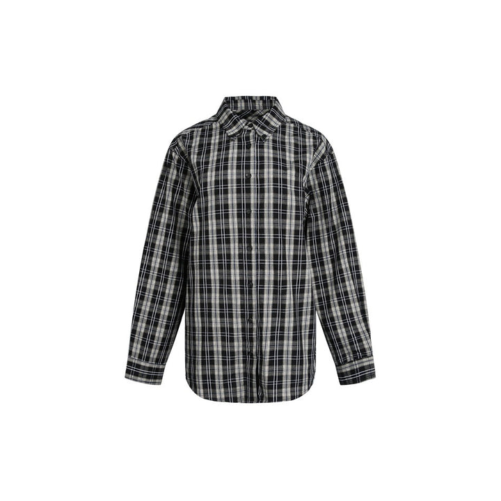 Herren Relaxed-Karohemd aus weichem Brushed‑Flanell mit verlängertem Rücken und Rundsaum Drune