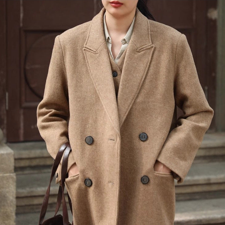 Damen Elegante und moderne Wool Trenchcoat Drune