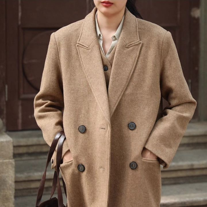 Damen Elegante und moderne Wool Trenchcoat Drune